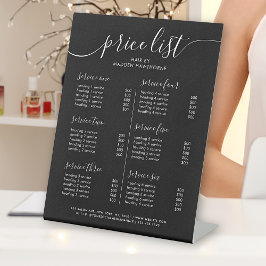 Chic Black Typografy Business Service Preisliste Sockelschild