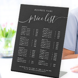 Chic Black Typografy Business Service Preisliste Sockelschild