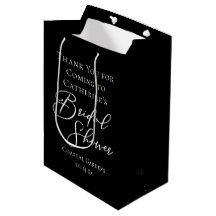 Chic Black White Bridal Shower Personalized