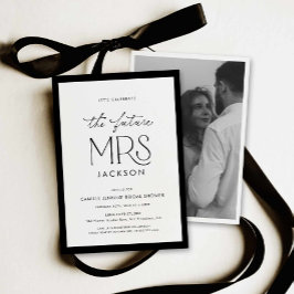 Chic Black & White Bridal Shower Photo Invitation Einladung