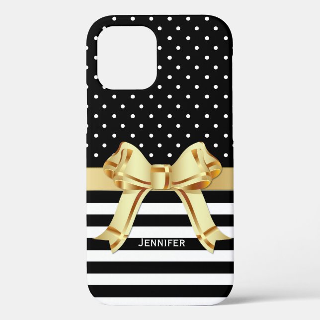Chic Black & White Muster Case-Mate iPhone Hülle (Rückseite)
