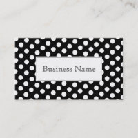 Chic Black & White Polka Dots Business Card