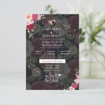 Chic Black & White Theme mit Burgund-Blume 