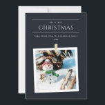 CHIC BLACK WINTER FOTO SNOWMAN MERRIEST CHRISTMAS FEIERTAGSKARTE<br><div class="desc">Wenn Sie weitere Anpassungen benötigen,  schreiben Sie mir bitte an yellowfebstudio@gmail.com.</div>
