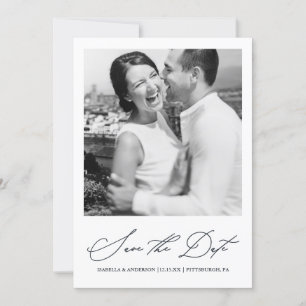 Chic Blau Foto Save-the-Date Save The Date
