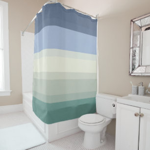 Chic blau und aquamarines Grün Striped Duschvorhang
