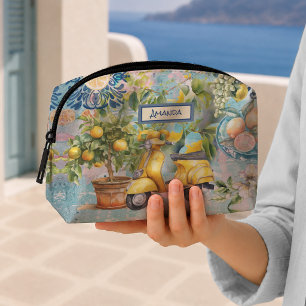 Chic Blaue Sizilianische Florale Zitrus Fliesen Co Waschbeutel