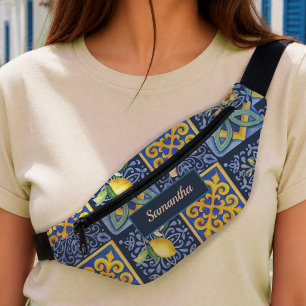 Chic Blaue sizilianische Zitrusfrüchte Mittelmeer Bauchtasche