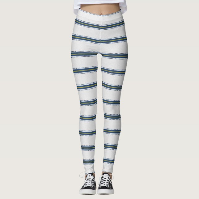 Chic-blauer Streifen-Leggings Leggings (Vorderseite)