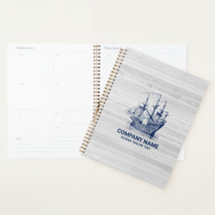 Chic Bleached Bois & Marine-Blue Vind Bateau à voi