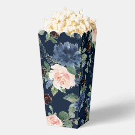 Chic Blooms | Dunkles Navy Blue und Blush Pattern Geschenkschachtel