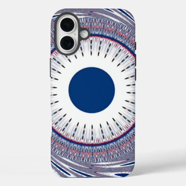 Chic Blue abstrakt Art Design iPhone 16 Plus Hülle (Rückseite)