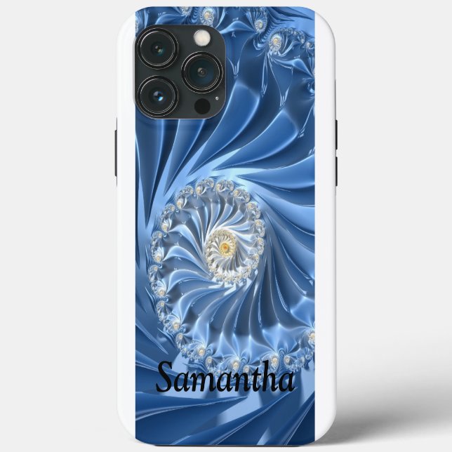 Chic Blue Abstraktes Fraktal Giro del Malcantone Case-Mate iPhone Hülle (Rückseite)