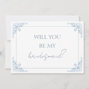 Chic Blue and White Bridesmaid - Vorschlagskarte Einladung