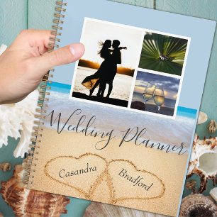 Chic Blue Beach 2 Herz in Sand Wedding Planer
