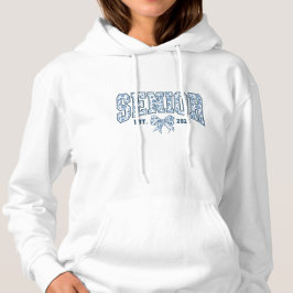 Chic Blue Bow Chinoiserie Senior Class of 2025 Hoodie