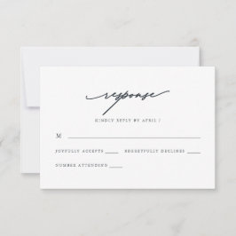Chic Blue Calligraphy Wedding Rsvp Response