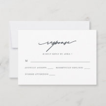 Chic Blue Calligraphy Wedding Rsvp Response