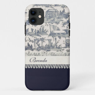 Chic Blue & Cream französische Toiletten Case-Mate iPhone Hülle