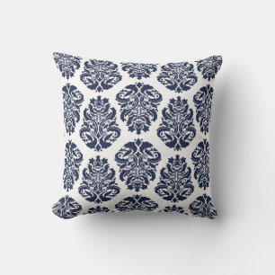 Chic Blue Damask Kissen