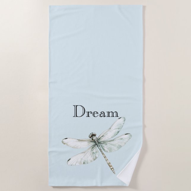 Chic Blue Dragonflies Dream Strandtuch (Vorderseite)