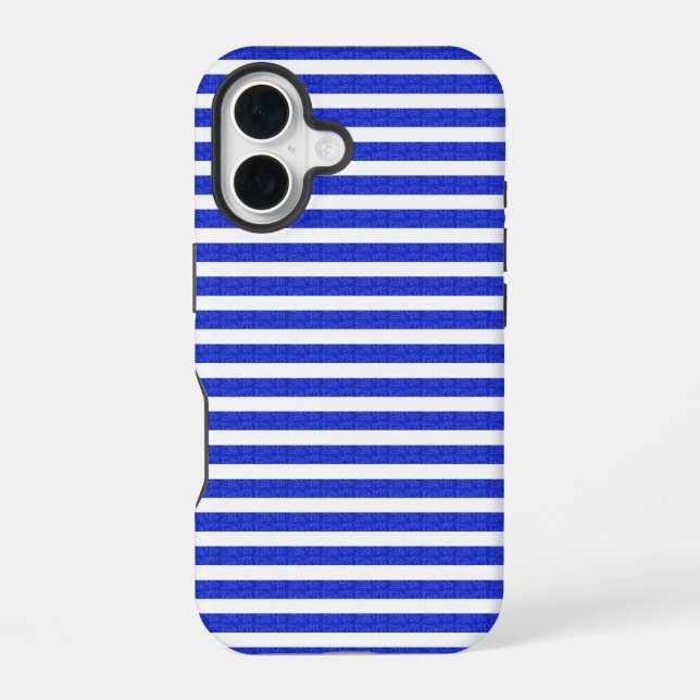Chic Blue Geometric Phone Case iPhone 16 Hülle (Rückseite)