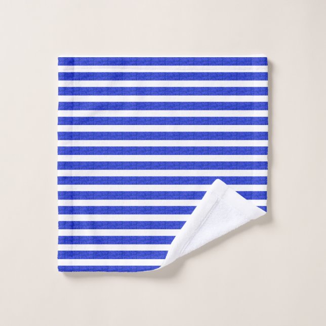 Chic Blue Geometric Stripes (Gant de toilette)
