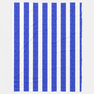 Chic Blue Geometric Stripes Fleecedecke