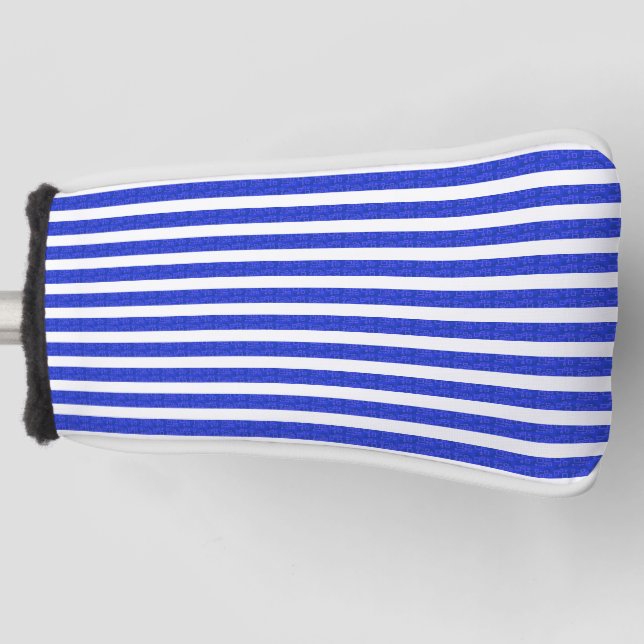 Chic Blue Geometric Stripes Golf Head Cover Headcover (Vorderseite)