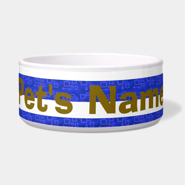 Chic Blue Geometric Stripes Napf (Vorderseite)