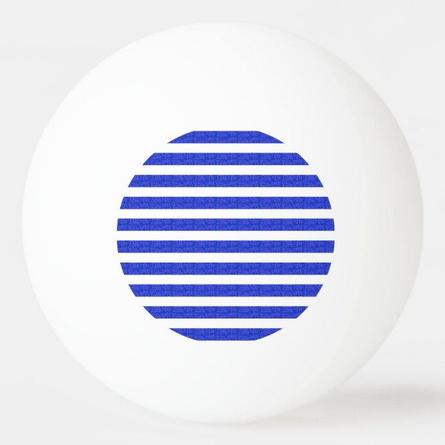 Chic Blue Geometric Stripes Tischtennisball (Vorderseite)