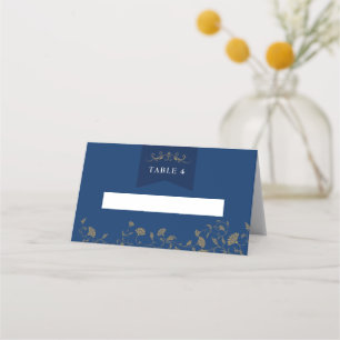 Chic Blue Gold Library Chapitre Mariage Cartes de 