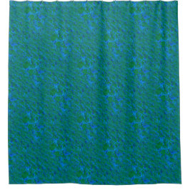 Chic Blue Green Unterwasser Texturierte Muster Duschvorhang