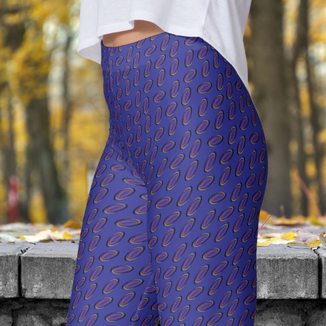 Chic Blue Helix Muster Leggings (Chic Blue Helix Pattern Leggings)
