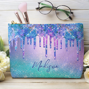Chic blue lila ombre Glitzer Tropfen Zubehörtasche