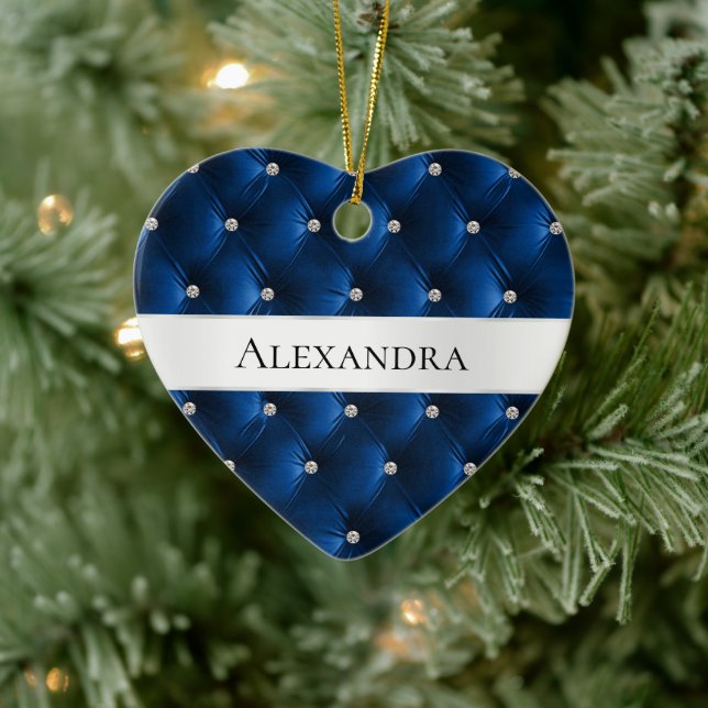 Chic Blue Luxury Imitats Velvet Weihnachten Keramik Ornament (Baum)