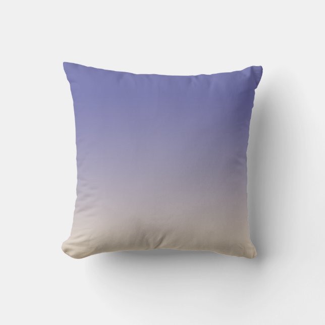 Chic Blue Off-White Ombre Dip Dye Kissen (Vorderseite)