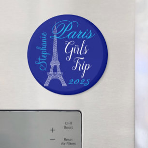 Chic Blue Paris Eiffel Tower Girls Tour Magnet