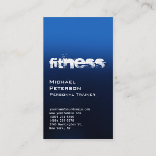 Chic Blue Personal Trainer Carte de visite Fitness