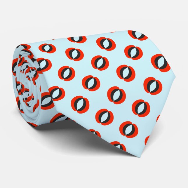 Chic Blue Red Black Pattern Krawatte (Gerollt)