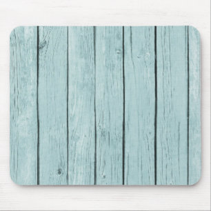 Chic Blue Rustic Wood Mousepad