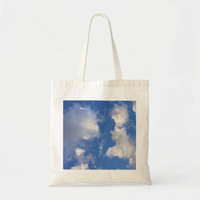 Chic Blue Sky & Niedliche Wolken Tragetasche (Vorne)