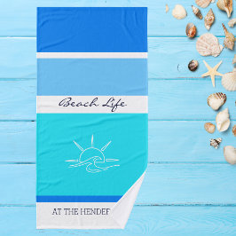 Chic Blue Stripes Ocean Beach House