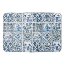 Chic Blue Toile de jouy Dolls and Blume Badematte