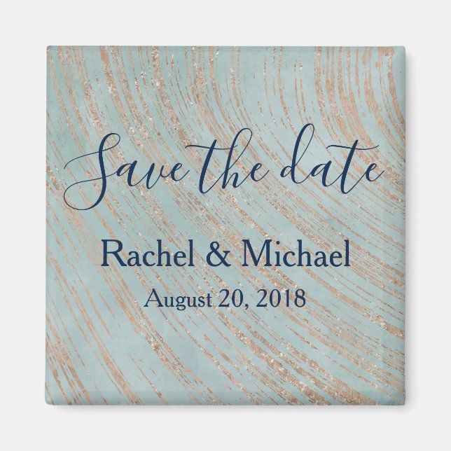 Chic Blue und Copper Farbe Magnet (Vorne)