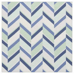 Chic blue und grün geometrisch Zickzack Muster Stoff