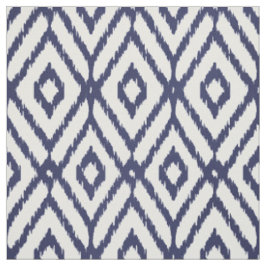 Chic blue und white ikat tribal diamond pattern stoff