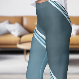 Chic Blue unter Graubanddruck Leggings