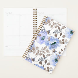 Chic Blue Watercolor-Blume Planer