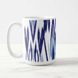 Chic blue-white aquarellicat-Muster Tasse
